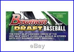 (1) 2017 Bowman Draft BB Factory Sealed SUPER JUMBO Hobby Box PRESELL with 5 Auto