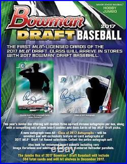 (1) 2017 Bowman Draft Baseball Factory Sealed Hobby Jumbo Box PRE-SELL 12/6