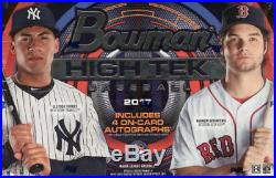 (1) 2017 Bowman High Tek Baseball Factory Sealed Hobby Box 4 Autographs New