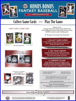 10 Box Sealed Case 2017 Honus Bonus Fantasy Baseball Game Cards MLBPA 24/8CT
