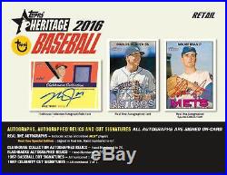 (16) 2016 Topps HERITAGE Baseball Cards New 72ct. Retail Value Box Sealed CASE