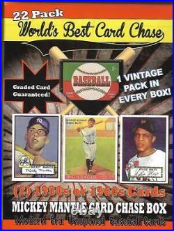 1952 Sealed Mantle Card Chase Box-22+vintage Pack +graded Card +2 Cards 1950/60