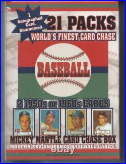1952 Unopened Card Chase Box-21 Pack, + Auto + 2 Cards From The 1950/60's
