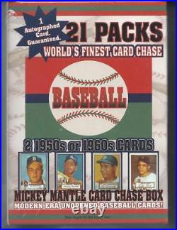 1952 Unopened Card Chase Box-21 Pack, + Auto + 2 Cards From The 1950/60's