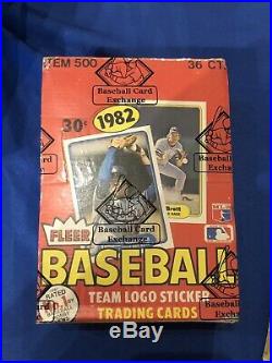1982 Fleer Baseball Wax Box 36 Packs BBCE Sealed Wrapped
