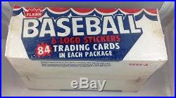 1983 Fleer Baseball Jumbo Rack Pack Factory Sealed Box of 24 Packs 84 Cards Per