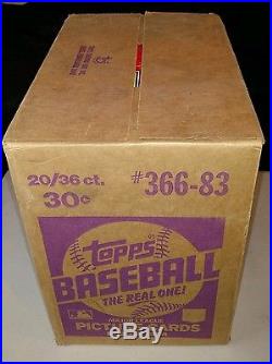 1983 TOPPS BASEBALL FACTORY SEALED 20 BOX MICHIGAN WAX CASE