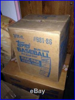1986 Topps Baseball Card Set 3 Rack Pack Box FACTORY SEALED CASE Rak 6 Wax Box