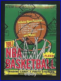 1987-88 Fleer Basketball Unopened Wax Pack Box with 36 Packs BBCE Sealed