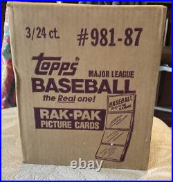 1987 TOPPS Baseball Rak-Pack 3 Box Case Factory Sealed Mint 72 Packs. Bonds 10