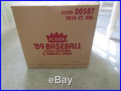 1989 Fleer Baseball Sealed Case of 20 Boxes RIPKEN ERROR CASE Code 90042