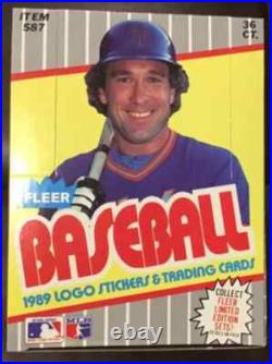 1989 Fleer Baseball Wax Box 36 Sealed Packs