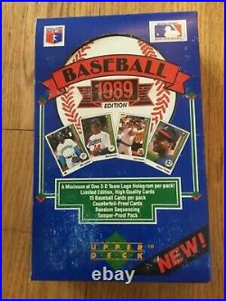 1989 Upper Deck Wax Box Low Numbers From A Sealed Factory Case Ken Griffey Jr