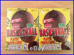 1990-1991 FLEER BASKETBALL WAX BOX Lot of 2 BBCE Certified from a sealed case