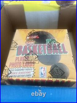 1990/91 Fleer Basketball JUMBO BBCE SEALED HOBBY BOX & FULL STORE DISPLAY STAND