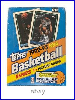 1992-93 Topps Series 1 Factory Sealed Basketball Card Box NBA 36 Sealed Packs