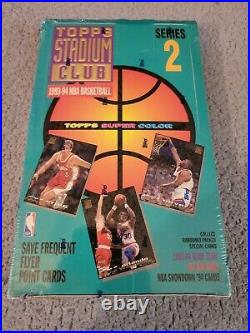 1993 Stadium Club Series 2 Basketball Hobby Box Factory Sealed 24 Packs