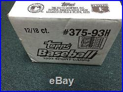 1993 Topps Baseball Factory Sealed Case (12 Boxes, 18 Packs)