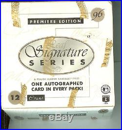 1996 leaf signature box sealed autographs baseball cards premiere edition