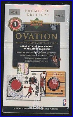 1998-99 Upper Deck Ovation Sealed Basketball Box Michael Jordan GU Auto 11 pack