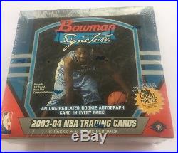 2003-04 Bowman Signature Factory Sealed Hobby Basketball Box LeBron Rookie