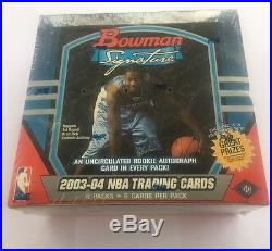 2003-04 Bowman Signature Factory Sealed Hobby Basketball Box LeBron Rookie