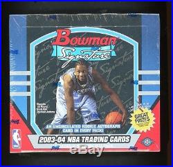 2003-04 Bowman Signature Hobby Sealed Basketball Box LeBron James Dwyane Wade RC