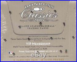 2005 Donruss Classics Baseball Factory Sealed Hobby Box 3 Autos or Relics a bx