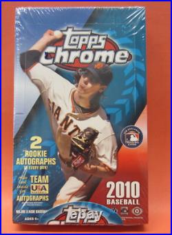 2010 TOPPS CHROME Baseball Box Factory Sealed HOBBY Box 24 packs 2 Autos