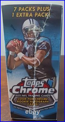 2011 Topps Chrome Football Factory Sealed Blaster Box Cam Newton, Rodgers, Brady