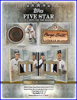 2013 Topps Five Star Baseball 3 Box Factory Sealed Hobby Case