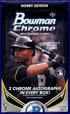 2014 Bowman Chrome Baseball Factory Sealed Hobby Box (2 Chrome Auto's/Box)