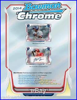 2014 Bowman Chrome Baseball factory sealed Hobby Jumbo Box, 12 packs/13 cards