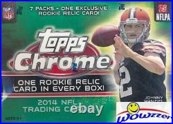 2014 Topps Chrome Football EXCLUSIVE Factory Sealed Blaster Box-RELIC CARD