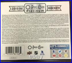 2015-16 15-16 Upper Deck O-PEE-CHEE PLATINUM NHL Hobby Hockey Factory Sealed Box