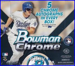 2015 Bowman Chrome Baseball Jumbo Box Factory Sealed 5 Autos