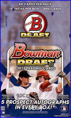 2015 Bowman DRAFT baseball sealed hobby 6-box SUPER JUMBO case Happ Benintendi