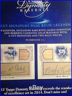 2015 Topps Dynasty Baseball Case 5 Box Case Factory Sealed Ruth Cobb Clemente