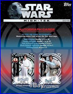 2015 Topps Star Wars High Tek Sealed 12 Box Hobby Case Autograph Cards