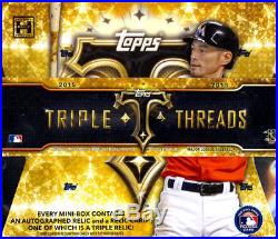 2015 Topps Triple Threads Baseball Hobby Box Sealed Relics Autos Bryant