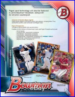 2016 Bowman Baseball FACTORY SEALED Jumbo 8 Box Case Free S&H PRESELL