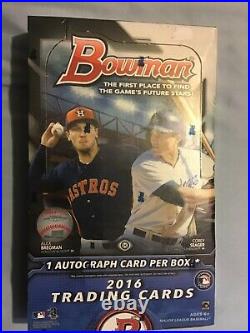 2016 Bowman Baseball hobby box 24 packs 10 cards per sealed