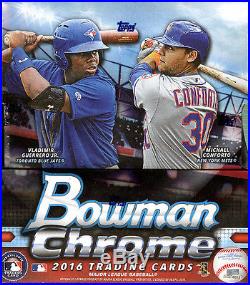 2016 Bowman Chrome Baseball FACTORY SEALED Hobby 12 Box Case Free S&H