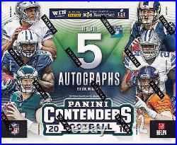 2016 Panini Contenders Football sealed hobby box 24 packs of 5 cards 5 auto