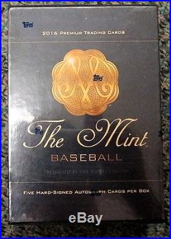 2016 Topps The Mint Baseball Factory Sealed Hobby Box 5 Autograph Cards Per Box
