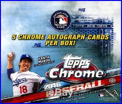 2016 Topps Chrome Baseball SEALED HTA Hobby JUMBO BOX (5 Autos/box avg)