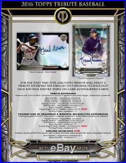 2016 Topps Tribute Baseball FACTORY SEALED Hobby 4 Box Case Free S&H