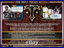 2016 Topps Triple Threads Baseball FACTORY SEALED Hobby 18 Box Case Presell