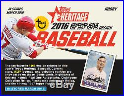 2016 Topps baseball Heritage sealed 12-box hobby case