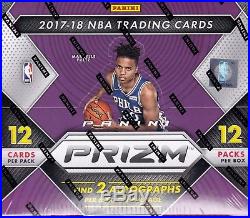 2017-18 Panini Prizm Basketball sealed jumbo box 12 packs 12 NBA cards 2 auto